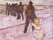 Edvard Munch Worker and children painting